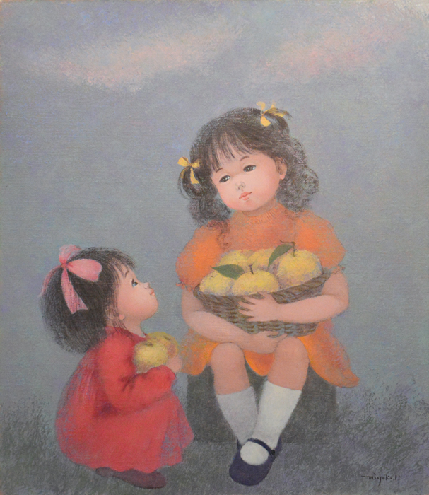 はしぐち みよこ(橋口 美代子)「オレンヂ」油彩画 | 日本画、油絵 