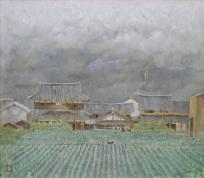 本多功身「驟雨近づく」日本画