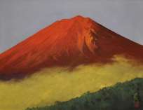 五十嵐 晴徳「赤富士」日本画