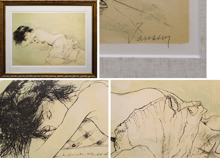 ジャンセン「睡る女」リトグラフ | 日本画、油絵、版画などの絵画販売 