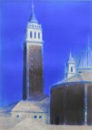 野村義照「ベネツィアの塔」リトグラフ