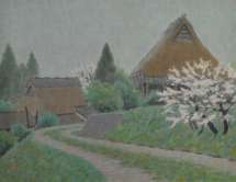 扇 敏之「春の道」日本画