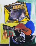 パブロ・ピカソ「ギターと静物」ジクレー版画