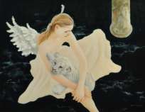 杉山 慎一郎「WHITE ANGEL」油彩画