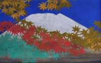 谷中武彦「紅葉富士」日本画