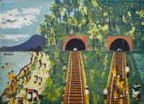山下 清「トンネルのある風景」ジクレー版画