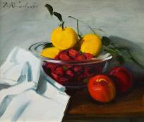 木下孝則「果物のある静物」油彩画　F10号