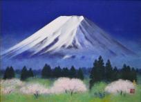 国府 克「春の富士」日本画