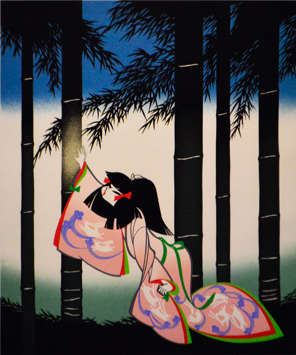 宮田雅之「幼いかぐや姫」シルクスクリーン | 日本画、油絵、版画など