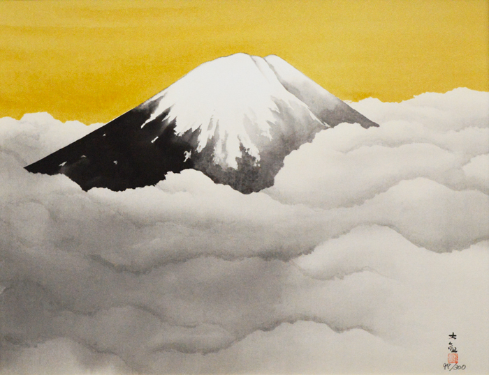 横山大観霊峰富士シルクスクリーン   日本画、油絵、版画などの